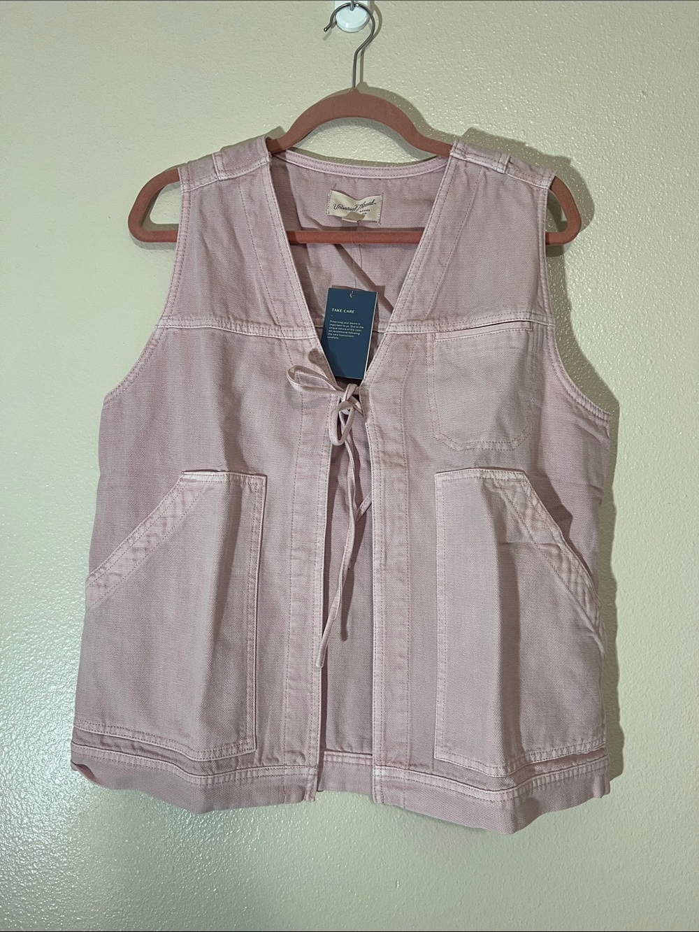 Universal Thread Light Pink Tie-Front Vest